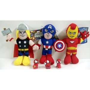 of 3 Marvel Super Hero Squad Avengers Featuring Captain America, Thor 