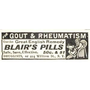  1900 Original Ad Blairs Pills Medical Quackery Remedy 