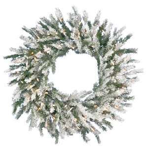  42 Frosted Dunhill Wreath 150 Clear Lights 250T