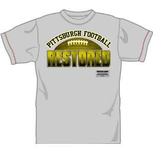  Pittsburgh Steelers Restored Grey T shirt Sports 