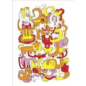  Jon Burgerman Note Card  Sunny Doodle Characters Arts 