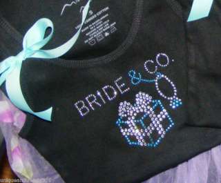 Aqua Blue Wedding Bride Bridesmaid Rhinestone Shirt  