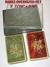  Double Deck WIDE Marble Playing Cards&Case~CAVALIER~Horse&Rider
