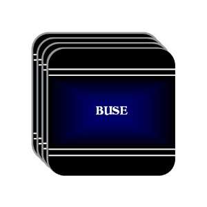 Personal Name Gift   BUSE Set of 4 Mini Mousepad Coasters (black 