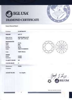   PLATINUM .77ct Very Clean SI1 G EGL USA Round Bril Diamond Ring  