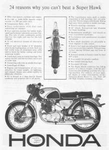 1963 Honda Super Hawk 305 Motorcycle Original Ad  