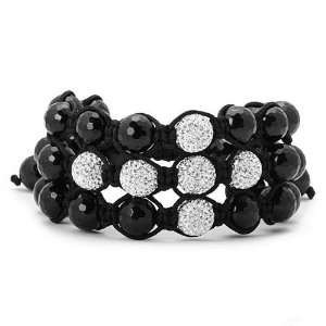 Shamballa Bracelet Czech Crystal Magnetite Balls Cross High Quality 