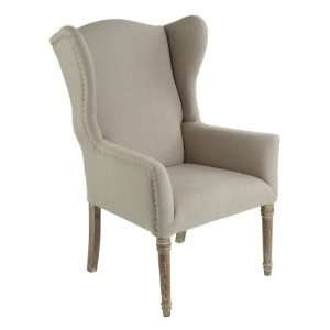   Country Wing Back Dining Occasional Chair  Dark Linen