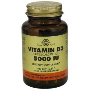  Solgar   Vitamin D3 (Cholecalciferol) 5000 IU Softgels 