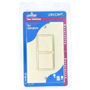 Leviton L03 5679 A 2 Switch/Switches Decora Almond. With Wallplate and 