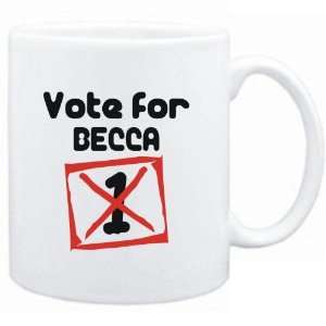  Mug White  Vote for Becca  Female Names Sports 