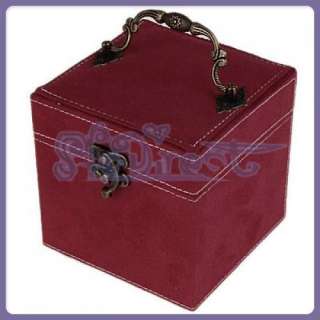SUEDE Jewelry RING BRACELET WATCH BEAD Box Storage Case  