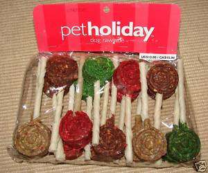 Rawhide Bone Suckers Dog Pet Holiday 5 Chew Treat NIP  