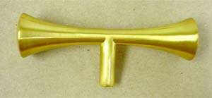 PBF254Y BSG Asian Hour Glass Brushed Satin Gold Cabinet Knob Pull 