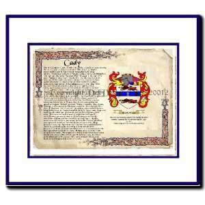  Cady Coat of Arms/ Family History Wood Framed