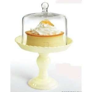  BIANCA PED. CAKE PLATE W/GLASS DOME