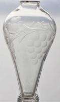 Sandwich Free Blown Cut&Engraved Flint Glass Bulb Whale Oil Lamp 
