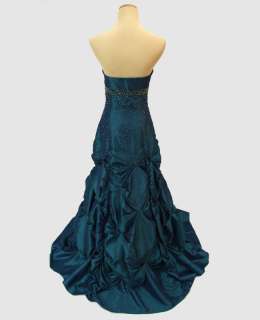 JUMP APPAREL $260 Teal Strapless Prom Pageant Evening Gown NWT (Size 1 