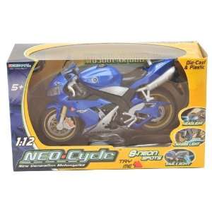  Collectible Yamaha Neon Cycle R1 with Light 112 in Blue 