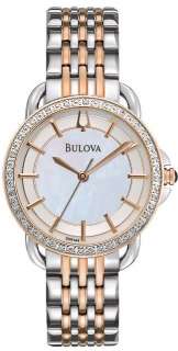 New Bulova 98R144 Diamond Rose and Stainless Steel Ladies Watch in 