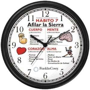  Habit 7   Sharpen the Saw (Spanish)   Wall Clock from THE 