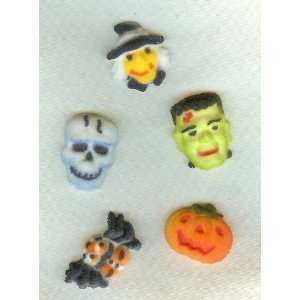  Halloween Molded Sugar Decorations Witch Skull 