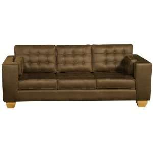   Couch with Button Tufted Tobacco Microfiber