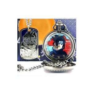  Naruto Sasuke Pocket Watch & Necklace Set with Gift Box 
