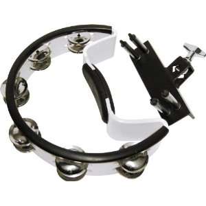   Draw Mounted Tambourine with Steel Jingles White Musical Instruments