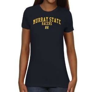 Murray State Racers Ladies Team Arch Slim Fit T Shirt   Navy Blue