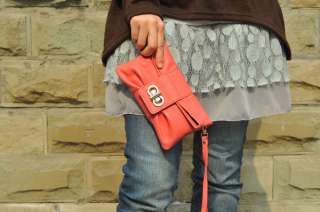   Leather Mini Handbag Purse Clutch Butterfly Folded Shoulder Bag  