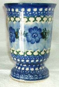 Polish Pottery STONEWARE 1 PEDESTAL MUG U595 ANNA P.*$$ PRICE REDUCED 