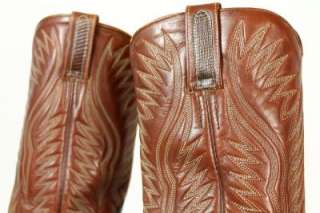 womens brown DAN POST COWBOY BOOTS western GENUINE LIZARD leather 9.5 