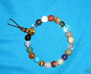 Mala Bracelet 21 Healing 8mm Gemstones + guru beads  