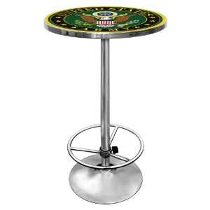   Army Symbol Chrome Pub Table   Game Room Products Pub Table Military