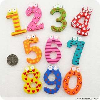 10X colorful Wooden Number baby kids Early Learning Education Magnet 