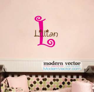 Monogram Personalized Name Vinyl Wall Decal Sticker  