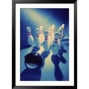  Bowling Pins with a Bowling Ball Framed Photographic 