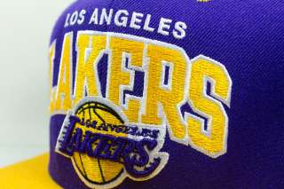   NESS NBA LA LOS ANGELES LAKERS SNAPBACK HAT CAP PURPLE GOLD NEW  