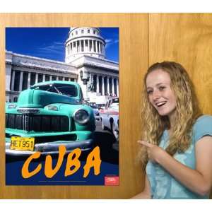  Capital and Car Cuba Travel Poster