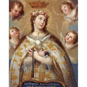  Coronation of The Virgin by Jose De Paez. Size 12.75 X 16 