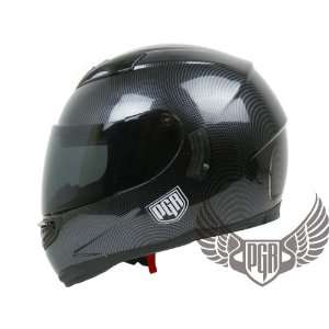   Motorcycle Helmet DOT Approved (Large, Carbon Fiber Print) Automotive