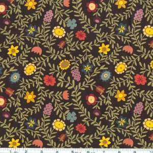  All Abuzz Posey Vine Black Fabric By The Yard Arts, Crafts & Sewing