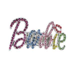 Nicki Minaj Barbie Silver Tone on Multicolor Crystals Stretch Ring 