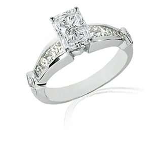 65 Ct Radiant Cut Diamond Engagement Ring Channel Set CUT EXCELLENT 