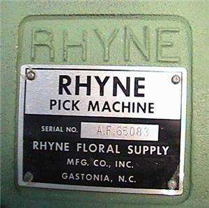 RHYNE FLORAL SUPPLY FLOWER PICK STEM STEMMING MACHINE +  