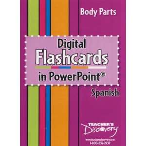  Body Parts Digital Flashcards in PowerPoint Spanish 