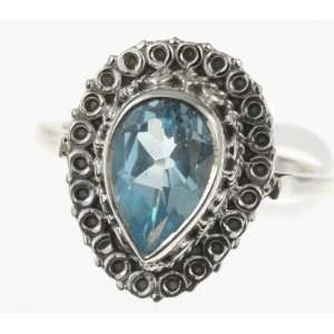  925 Sterling Silver BLUE TOPAZ Ring, Size 9, 5.82g 