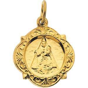   Caridad Del Cobre Medal. 12.14X12.09 Mm Caridad Del Cobre Medal In 14K