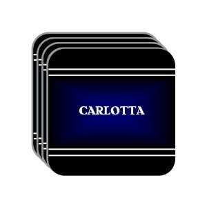 Personal Name Gift   CARLOTTA Set of 4 Mini Mousepad Coasters (black 